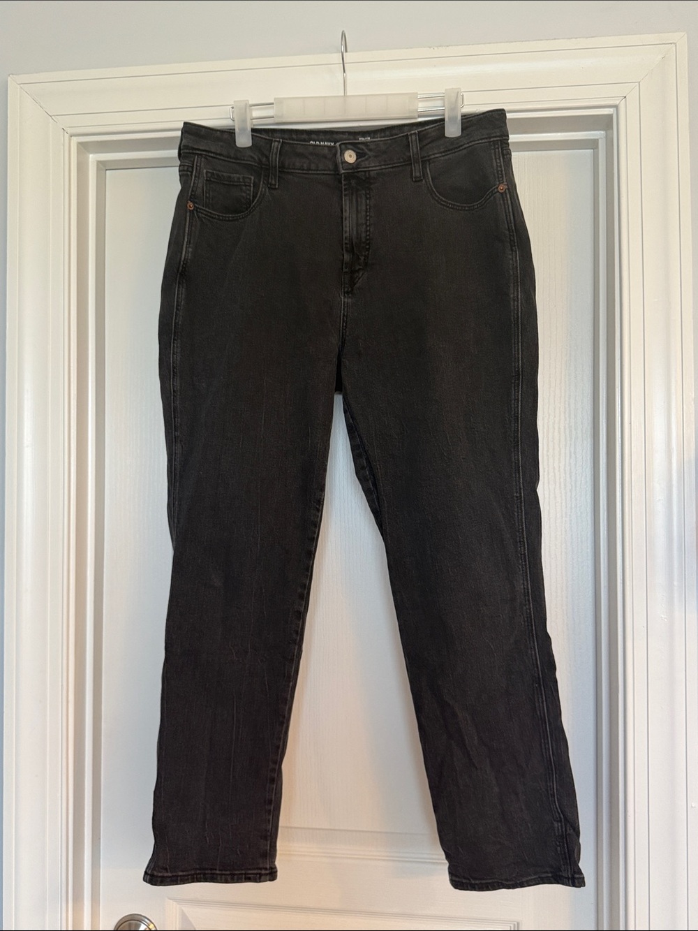 Old Navy Womens High Rise Curvy Vintage Slim Jeans Size 12 Faded Black Wash
